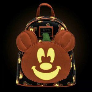 Loungefly Halloween Pumpkin Mickey O Lantern Backpack, Wallet & Ears GITD 🎃🎃